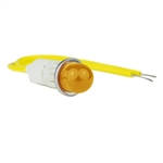 VCC 1090A3-12V AMBER INCANDESCENT 12V PANEL MOUNT INDICATOR LAMP, HI-DOME, .500" HOLE DIAMETER, WIRE LEADS