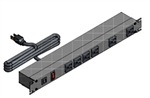 HAMMOND 1582H6A1 POWER BAR 6 OUTLET 19" RACKMOUNT 6' CORD,  FRONT MOUNTED RECEPTACLES, GRAY