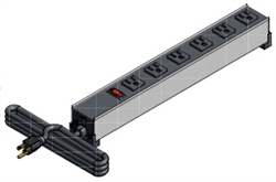 HAMMOND 1584H6A1RA POWER BAR 6 OUTLET INDUSTRIAL GRADE      6' CORD, 90 DEGREE RECEPTACLES *SPECIAL ORDER*