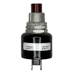 GRAYHILL 2201 PUSH BUTTON SWITCH SPST OFF-(ON) N/O,         10A @ 115VAC, RED PLUNGER, SOLDER TERMINALS