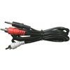 MODE 27-974-0 'Y' CABLE, ONE 3.5MM STEREO PLUG TO TWO RCA   PLUGS, 6' LONG