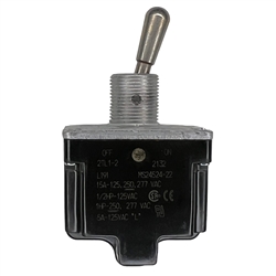 HONEYWELL 2TL1-2 TOGGLE SWITCH DPST OFF-ON 15A/125VAC,      NON-LOCKING LEVER, SEALED, SCREW TERMINALS, UL CSA