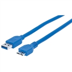 MANHATTAN USB 3.0 A-MALE TO MICRO-B MALE CABLE 5GBPS (10FT) 325431