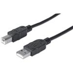 MANHATTAN USB 2.0 A-B MALE-MALE HI-SPEED CABLE BLACK (6FT)  333368