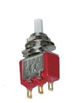 GC 35-450 MINIATURE PUSH BUTTON SWITCH SPDT ON-(ON) MOMENTARY, 1A @ 120VAC/28VDC, WHITE PLUNGER, SOLDER TERMINALS