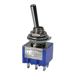MODE 41-243-0 STANDARD SUB-MINIATURE TOGGLE SWITCH, DPDT    ON-ON, 6A @ 125VAC, SOLDER TERMINALS