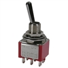 MODE 41-243T-0 UL/CSA APPROVED ECONOMY SUB-MINIATURE TOGGLE SWITCH, DPDT ON-ON, 5A @ 125VAC OR 28VDC, SOLDER TERMINALS