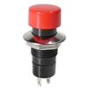 MODE 44-491-1 PUSH BUTTON SWITCH, SPST OFF-(ON) N/O MOMENTARY, 3A @ 125VAC, 12MM HOLE, RED BUTTON, SOLDER TERMINALS
