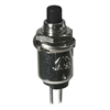 MODE 44-541-1 MINIATURE PUSH BUTTON SWITCH, SPST OFF-(ON)   N/O MOMENTARY, 0.5A @ 125VAC, BLACK BUTTON, SOLDER TERMINALS
