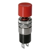 MODE 44-572-0 PUSH BUTTON SWITCH, SPST OFF-(ON) N/O         MOMENTARY, 1A @ 125VAC, WITH RED BUTTON, SOLDER TERMINALS