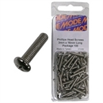 MODE 54-400-100 2MM X 6MM NICKEL PLATED ROUND PHILLIPS      HEAD BOLTS / SCREWS (METRIC) 100/PACK