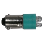 MODE 55-211G-0 GREEN REPLACEMENT LED LAMP/BULB, 12V 17000MCD T3-1/4 (10MM) BAYONET BASE (12V AC/DC)