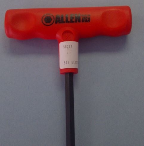 Allen 58264 1/4" Cushion Grip T Handle Hex Wrench 9" Length USA