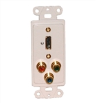 PHILMORE 75-1136 DECORA INSERT WITH HDMI AND COMPONENT      VIDEO (3 RCA: RED, BLUE & GREEN), WHITE