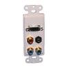 PHILMORE 75-1459 DECORA INSERT WITH VGA (HD15), COMPONENT VIDEO (3 RCA: RED, BLUE & GREEN) AND 3.5MM STEREO JACK, WHITE