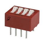 GRAYHILL 76SB04T DIP SWITCH 4PST ON-OFF, 150MA @ 30VDC,     PC PIN TERMINALS