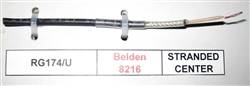 BELDEN RG174/U TYPE 50 OHM 26AWG CABLE, STRANDED BRAID,     SHIELDED, BLACK PVC 8216 (152M = FULL ROLL)