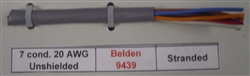 BELDEN 20AWG 7 CONDUCTOR CABLE, STRANDED, UNSHIELDED, GRAY  PVC, CMG/FT4 300V 80C 9439 (152M = FULL ROLL)