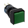 IDEC AB6Q-M2P-G MOMENTARY PUSH BUTTON SWITCH DPDT, 16MM     HOLE DIAMETER, GREEN SQUARE