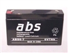 ABS6-7 6V 7AH AGM BATTERY WITH .187" QC TERMINALS