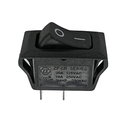 CHERRY CRE22F2FBBNE ROCKER SWITCH SPST ON-OFF, 20A @ 125VAC / 16A @ 250VAC, ON/OFF MARKINGS, QC TERMINALS