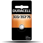 DURACELL D357 1.5V SILVER OXIDE WATCH BATTERY (SR44, SR44W, EPX76, D303, D76B EQUIVALENT)