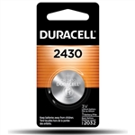 DURACELL DL2430-1 3V LITHIUM BUTTON CELL BATTERY (CR2430,   ECR2430, K2430L, LF-1/2W EQUIVALENT)