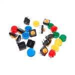 OSEPP LS-00001 TACTILE PUSH BUTTON WITH CAP, ASSORTED       COLOURS 12/PACK, ARDUINO