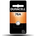 DURACELL MN76-1 1.5V ALKALINE WATCH BATTERY (LR44, A76, 76A, PX76A, 675AB EQUIVALENT)