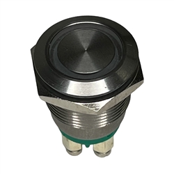 BULGIN MPI002/TERM/GN GREEN LIGHTED VANDAL RESISTANT PUSH   BUTTON SWITCH, SPST-NO OFF-(ON), SCREW TERMINALS