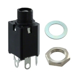SWITCHCRAFT N113BX 1/4" STEREO ENCLOSED PHONE JACK, SINGLE  CLOSED CIRCUIT, SOLDER TABS, INSULATED BUSHING