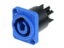 NEUTRIK NAC3MPA-1 3 POLE BLUE POWERCON CHASSIS CONNECTOR,   COLOR CODED FOR "POWER IN"
