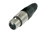 NEUTRIK NC3FX 3 PIN FEMALE XLR CABLE CONNECTOR WITH NICKEL  HOUSING AND SILVER CONTACTS