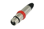 NEUTRIK NC3FX-S 3 PIN FEMALE XLR CABLE CONNECTOR, NICKEL    HOUSING, WITH ON-OFF SWITCH SHORT-CIRCUITING CONTACTS 2+3