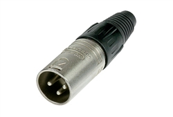 NEUTRIK NC3MX 3 PIN MALE XLR CABLE CONNECTOR WITH NICKEL    HOUSING AND SILVER CONTACTS
