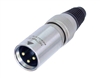 NEUTRIK NC3MX-HD 3 PIN MALE XLR CABLE CONNECTOR, HEAVY      DUTY, METAL BOOT AND STAINLESS STEEL SHELL, GOLD CONTACTS