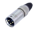 NEUTRIK NC3MX-HD 3 PIN MALE XLR CABLE CONNECTOR, HEAVY      DUTY, METAL BOOT AND STAINLESS STEEL SHELL, GOLD CONTACTS