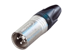 NEUTRIK NC3MXX 3 PIN MALE XLR CABLE CONNECTOR WITH NICKEL   HOUSING AND SILVER CONTACTS, SLEEK DESIGN