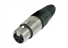 NEUTRIK NC4FX 4 PIN FEMALE XLR CABLE CONNECTOR WITH NICKEL  HOUSING AND SILVER CONTACTS