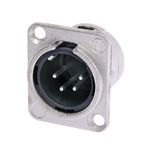NEUTRIK NC4MD-L-1 4 PIN MALE XLR PANEL MOUNT RECEPTACLE,    SOLDER CONTACTS, NICKEL HOUSING, SILVER CONTACTS
