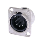 NEUTRIK NC5MD-L-1 5 PIN MALE XLR PANEL MOUNT RECEPTACLE,    SOLDER CONTACTS, D-SIZE NICKEL HOUSING, SILVER CONTACTS