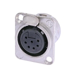NEUTRIK NC7FD-L-1 7 PIN FEMALE XLR PANEL MOUNT RECEPTACLE,  SOLDER CONTACTS, D-SIZE NICKEL HOUSING, SILVER CONTACTS