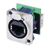 NEUTRIK NE8FDP RJ45 FEED-THRU ETHERCON RECEPTACLE, D-SIZE   METAL FLANGE WITH THE LATCH LOCK, MOUNTING SCREWS INCLUDED