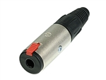 NEUTRIK NJ3FC6 3 POLE 1/4" PHONE CABLE INLINE LOCKING JACK, MONO OR STEREO, NICKEL HOUSING, SILVER CONTACTS