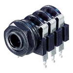 REAN NEUTRIK NYS219 3 POLE STEREO HORIZONTAL 1/4" JACK,     ALL CONTACTS SWITCHED, LONG CONTACTS, CLIFF TYPE