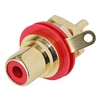 REAN NEUTRIK NYS367-2 RCA CHASSIS MOUNT PHONO JACK, GOLD    PLATED CONTACTS, RED ISOLATION WASHER