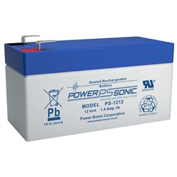 POWERSONIC PS-1212F1 12V 1.4AH SLA BATTERY WITH .187" QC    TERMINALS