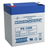 POWERSONIC PS-1250F1 12V 5AH SLA BATTERY WITH .187" FASTON  TERMINALS