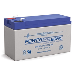 POWERSONIC PS-1270F2 12V 7AH SLA BATTERY WITH .250" QC      TERMINALS