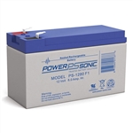 POWERSONIC PS-1280F2 12V 8AH SLA BATTERY WITH .250" QC      TERMINALS